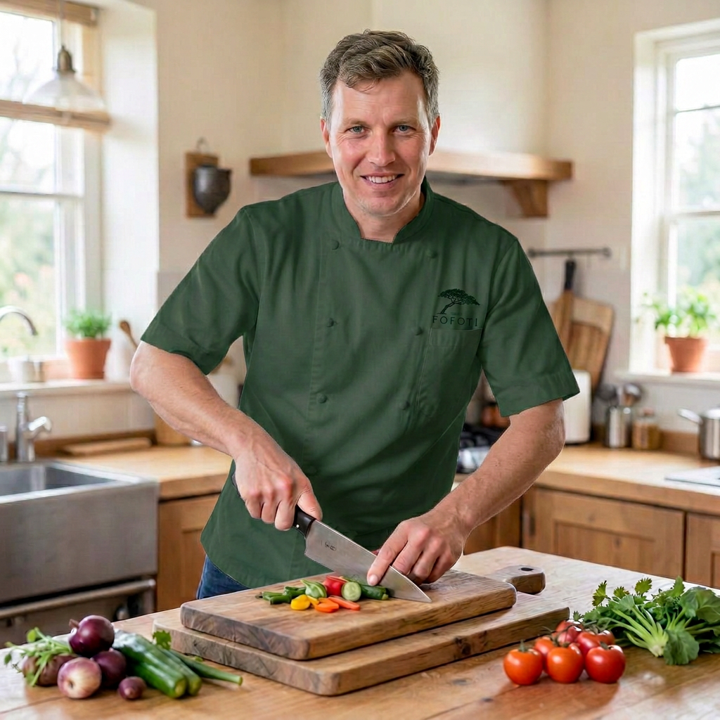 Stefano aan het koken